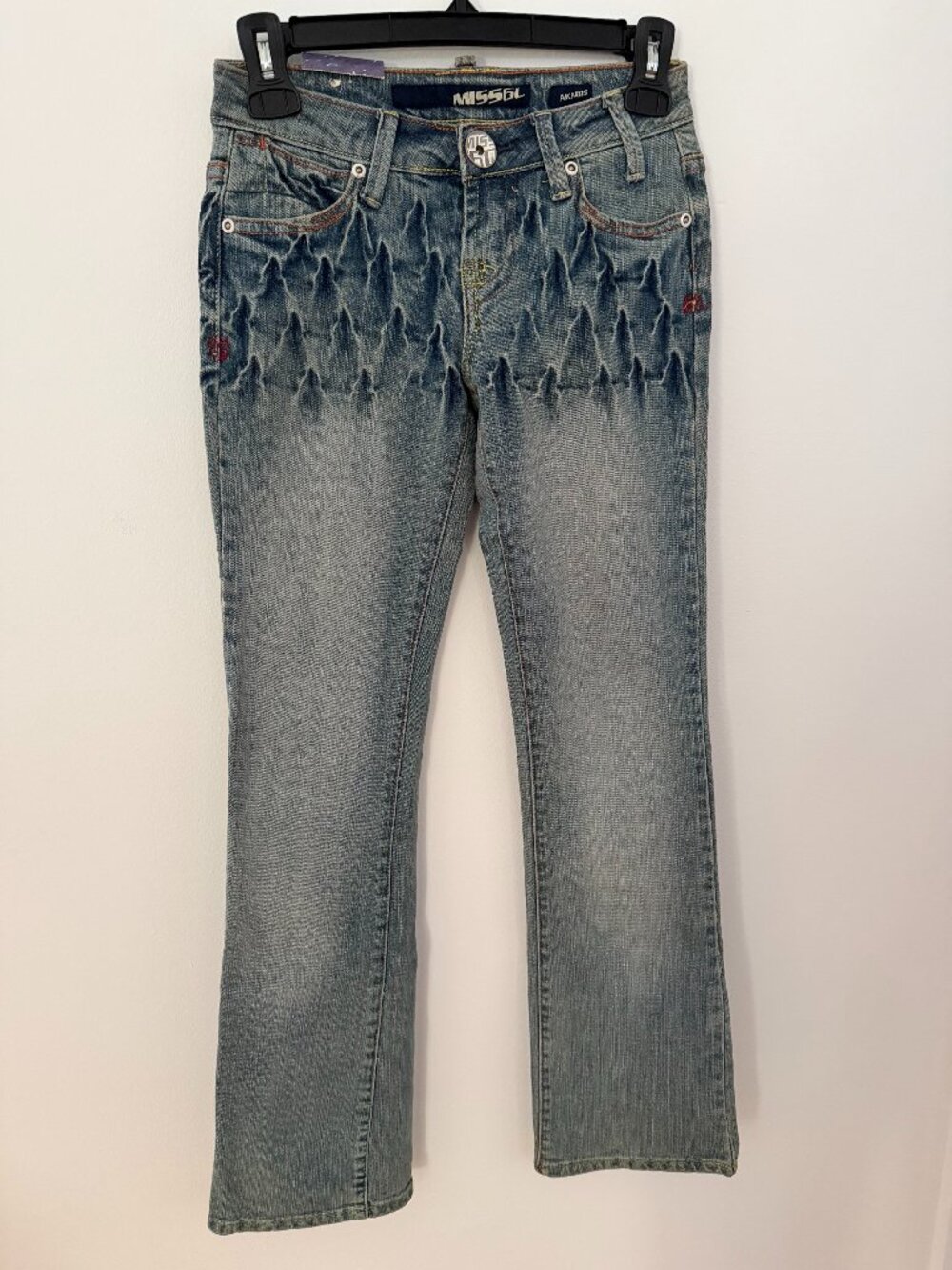 Rare Vintage Miss Sixty Akabis Smocked Denim Jeans NWT